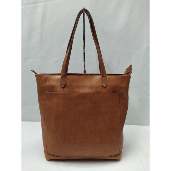 Madewell Brown Leather Double Handles Tote Bag - Picture 1 of 16